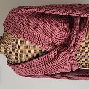 LA Hearts szS Dusty Rose Cotton Blend V Neck Low Back Sweater  BinM